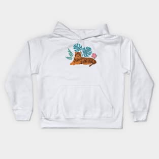 Tropical Jungle Tiger Kids Hoodie